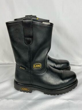 Cebu Safety Toe Leather Work Boots Oull On Men's Sz 6.5 Black Mexico